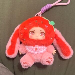 Strawberry Bunny Plush keychain